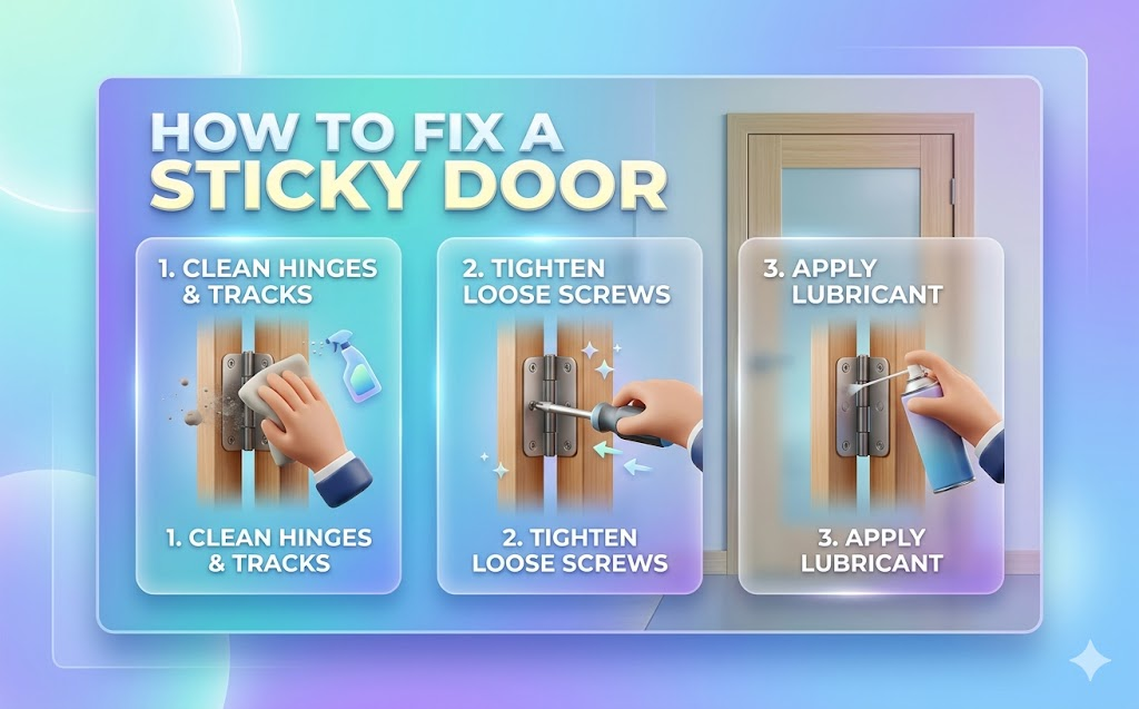 how to fix a sticky door