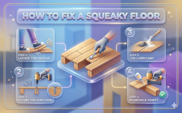 how to fix a squeaky floor